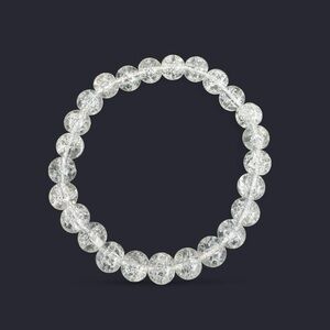 Clear Crackle Glass Bead Bracelet